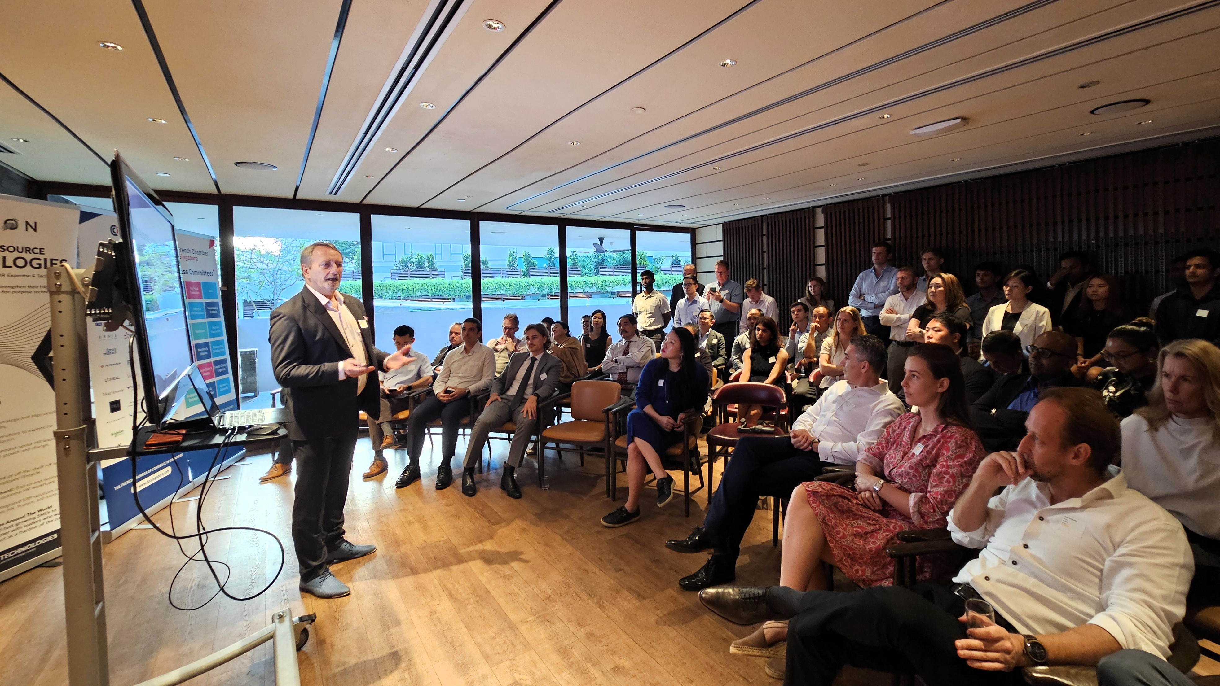 Panel and audience at Digital Transformation networking evening, March 2026